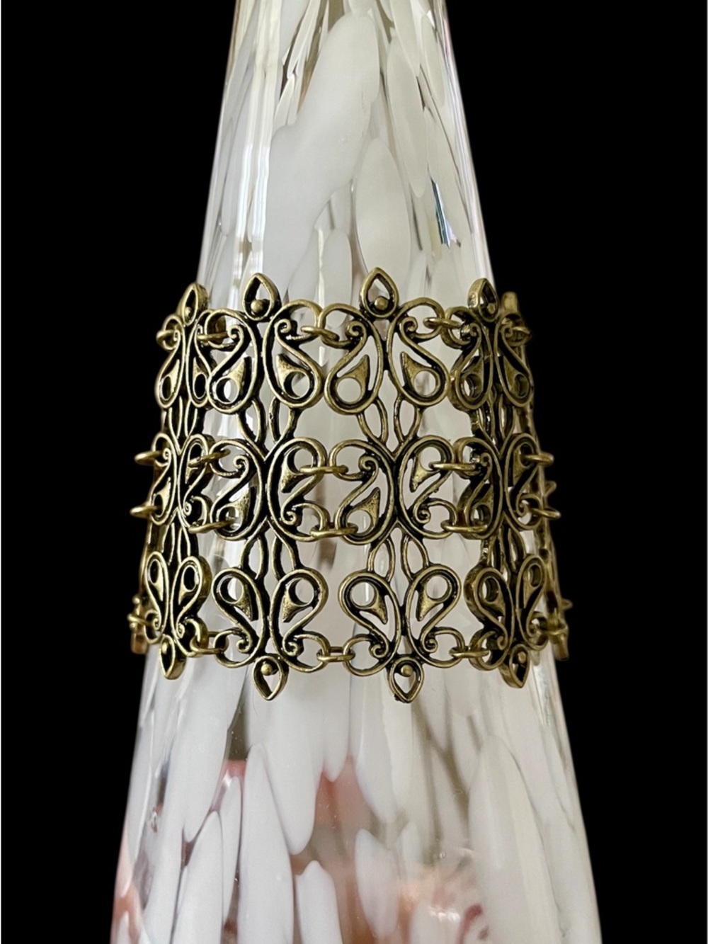 Marlyn Schiff Antique Gold Filigree Panel Bracelet